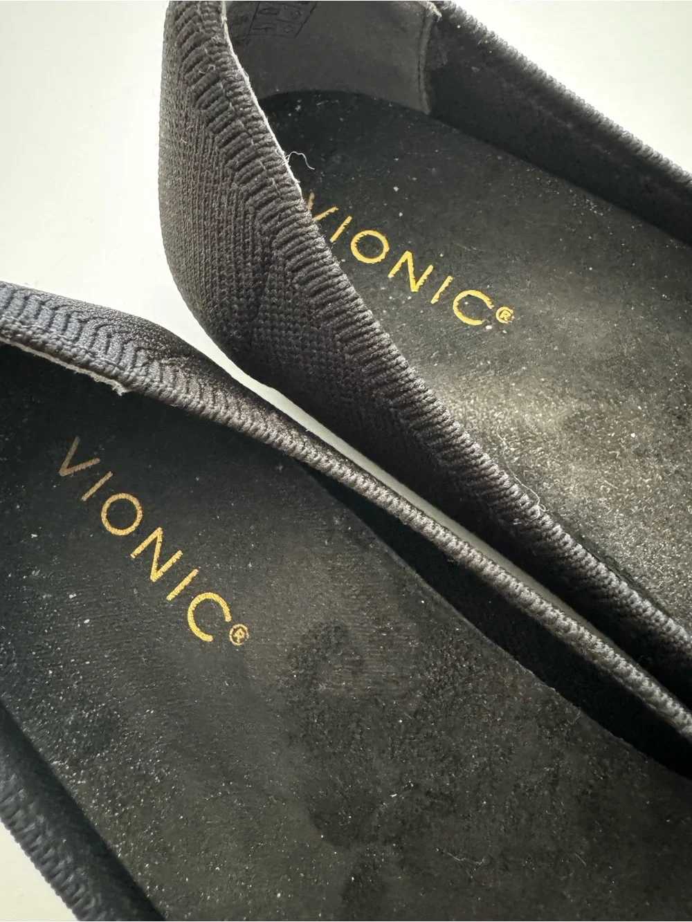 Vionic Klara Black Knit Square Toe Ballet Flats with Bow size 7